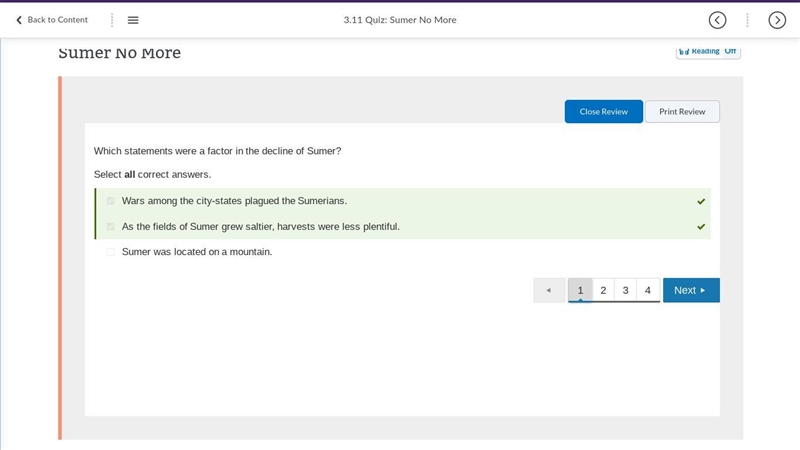 Which statements were a factor in the decline of Sumer? Select all correct answers-example-1