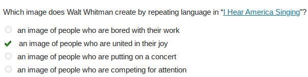 Which image does Walt Whitman create by repeating language in “I Hear America Singing-example-1