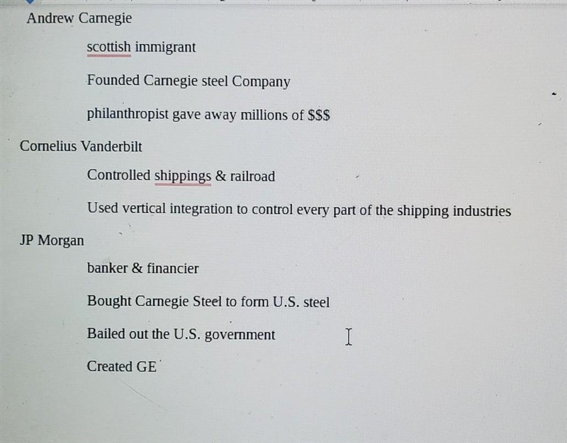 1. After reading about Rockefeller do you think he was a “robber baron” or a “captain-example-2