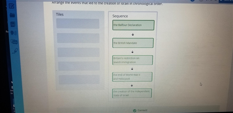 arrange the events that led to the creation of israel in chronological order. the-example-1