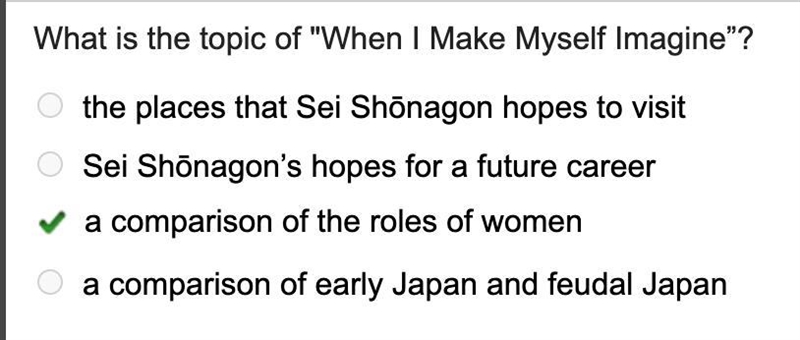 What is the topic of "When I Make Myself Imagine"? the places that Sei Shonagon-example-1