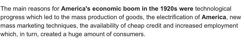 What is one reason the American economic grew in the 1920s​-example-1