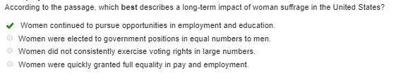 according to the passage, which best describes a long term impact of woman suffrage-example-1