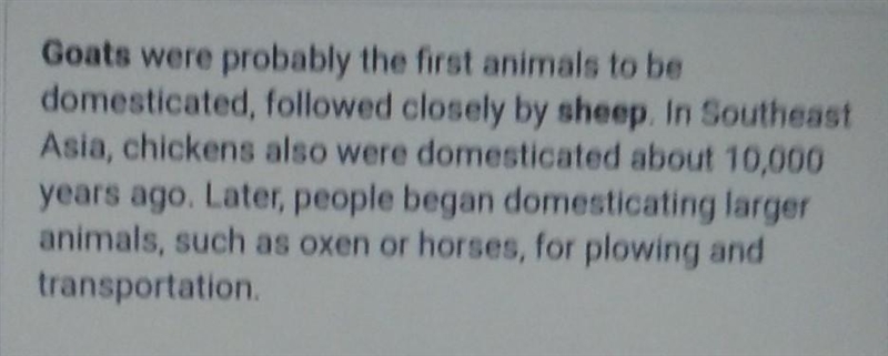 What were the first animals and crops to be domesticated?-example-1