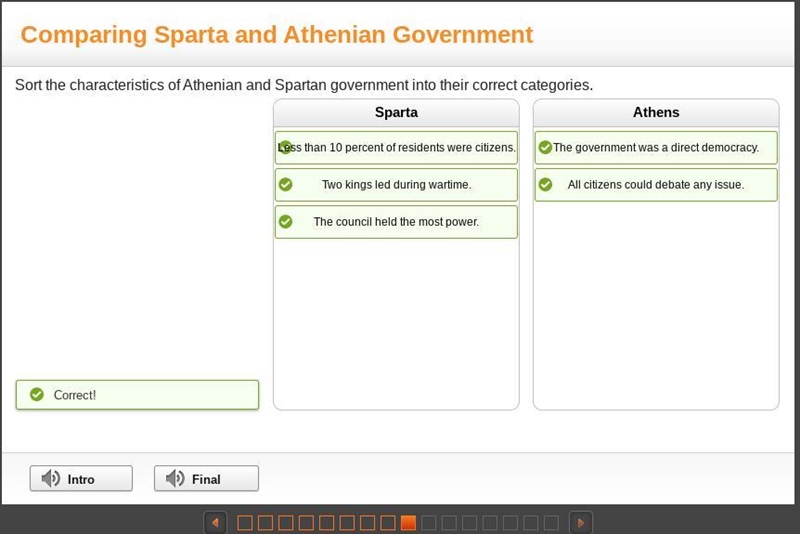 Comparing Sparta and Athenian Government Sort the characteristics of Athenian and-example-1