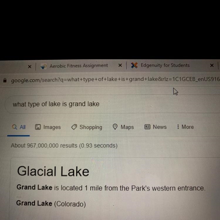 What type of lake is grand lake-example-1