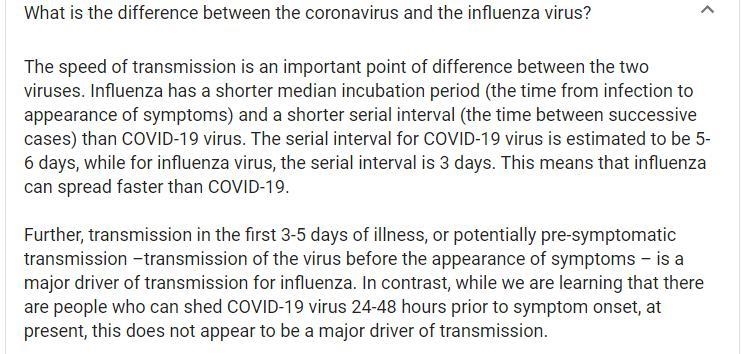 What are some major differences between the 1918 influenza, and today’s coronavirus-example-1