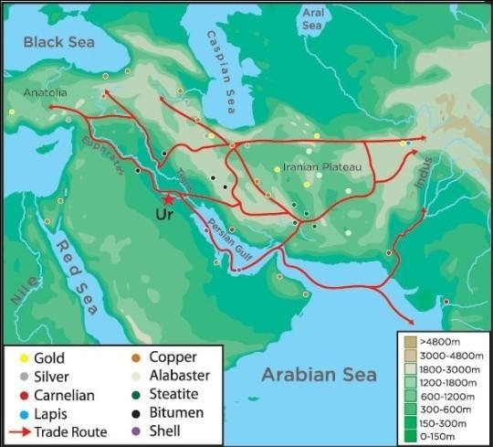 Describe the trade routes in the early river valley civilizations-example-1