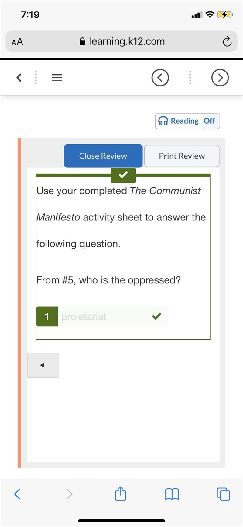 Use your completed The Communist Manifesto activity sheet to answer the following-example-1