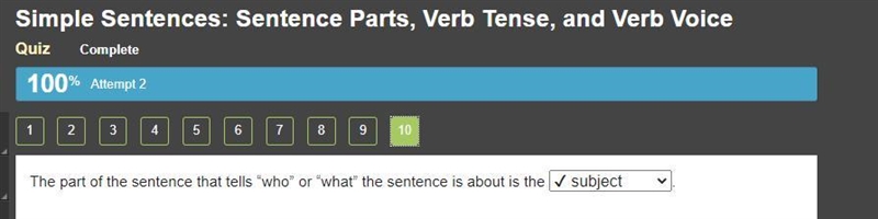 The part of the sentence that tells "who" or "what" the sentence-example-1