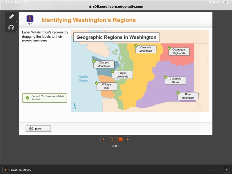 Which geographic region borders the Pacific Ocean and is located in the northwest-example-1