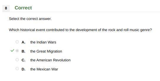 Which historical event contributed to the development of the rock and roll music genre-example-1