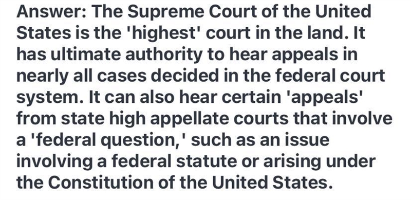 What role does the U.S. Supreme Court play in the U.S. court system-example-1