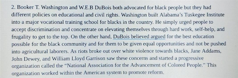 Compare and Contrast How did Booker T. Washington's and W.E.B. Du Bois's approaches-example-1