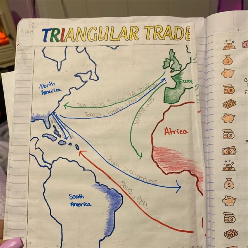 Can someone please help me find out what trade route from the Triangular Trade is-example-1