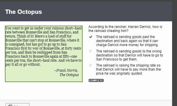 According to the rancher, Harran Derrick, how is the railroad cheating him? The railroad-example-1