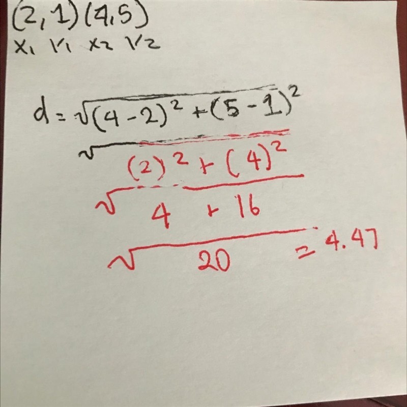 Find the distance between these coordinate Pairs using the steps in yours notes ​-example-1