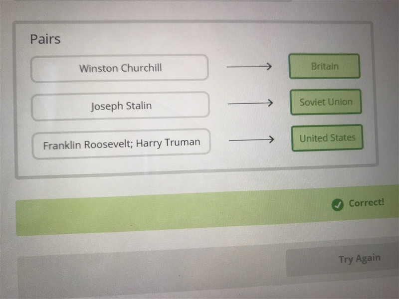 Match the Allied nations with their leaders.-example-1