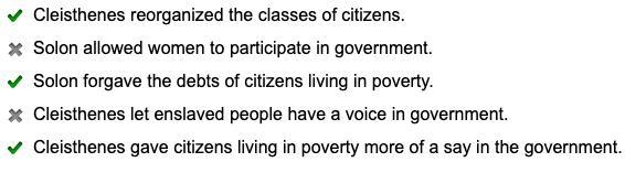 Which events led to the development of democracy? Choose three correct answers. Cleisthenes-example-1