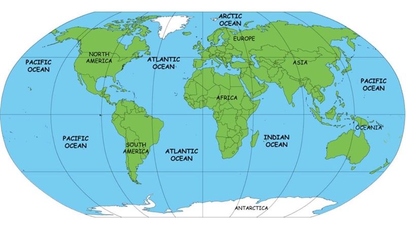 The ocean labeled with the number 1 on the map above is the?-example-1