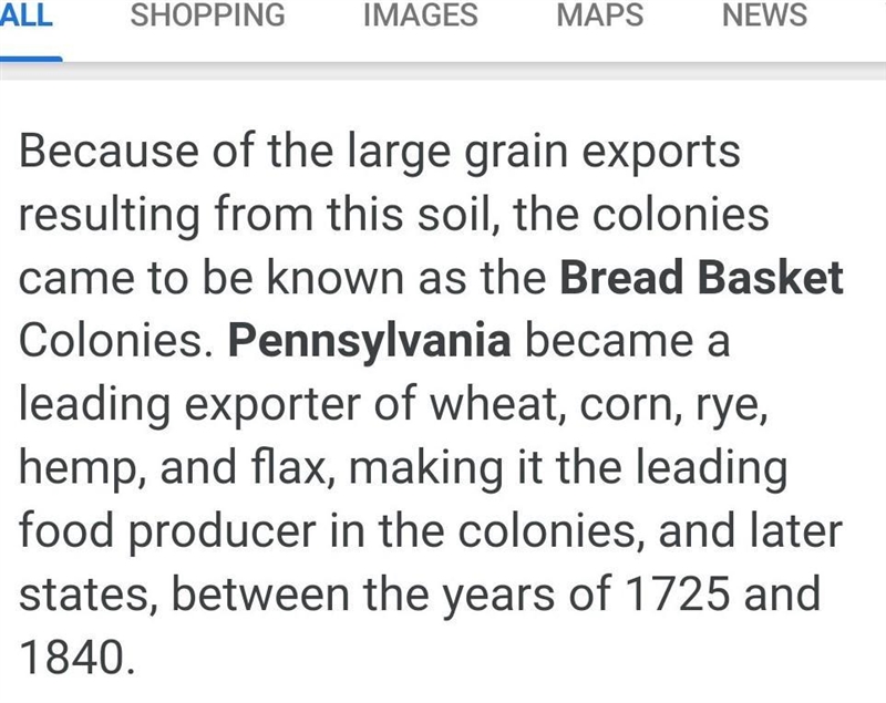 How was Pennsylvania a “breadbasket”?-example-1