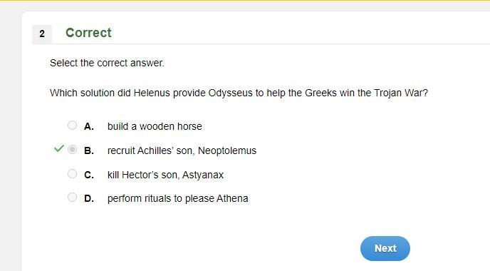 Which solution did Helenus provide Odysseus to help the Greeks win the Trojan War-example-1