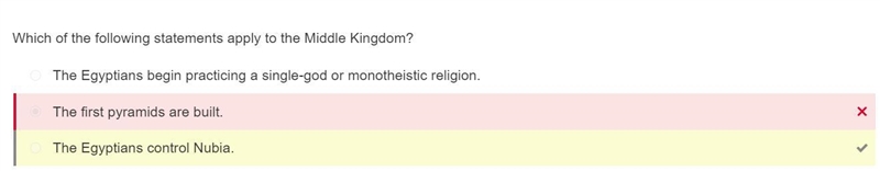 Which of the following statements apply to the Middle Kingdom? a.The Egyptians begin-example-1