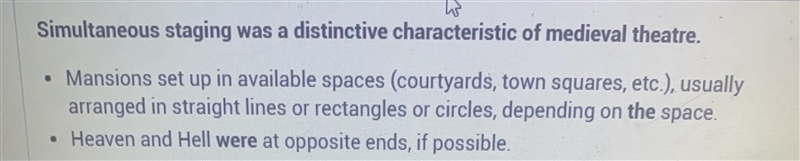 What were some attributes of midieval theater?​-example-1