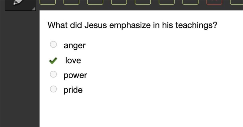 What did Jesus emphasize in his teachings? anger love power pride-example-1