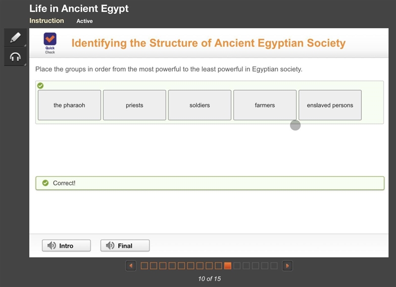 Place the groups in order from the most powerful to the least powerful in Egyptian-example-1