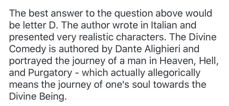 Which of the following best describes the significance of The Divine Comedy?-example-1