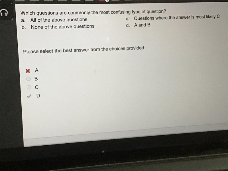 Which questions are commonly the most confusing type of question? a. All of the above-example-1