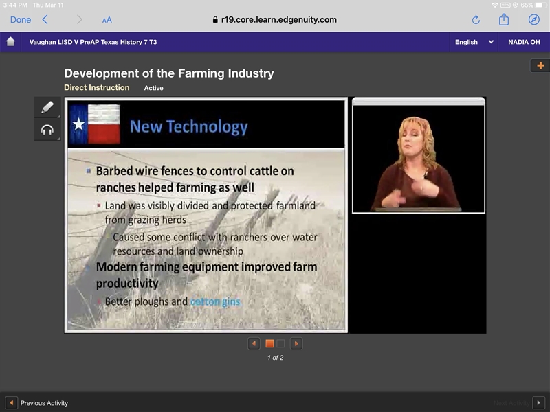 All of the following aided in providing opportunities for farming in Texas EXCEPT-example-3