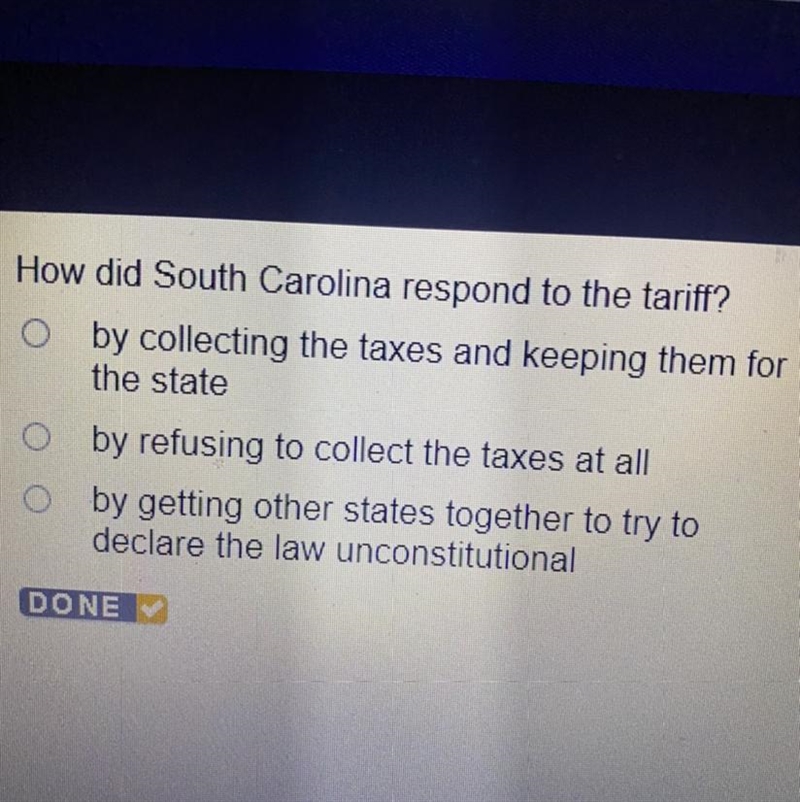 How did South Carolina respond to the tariff?-example-1