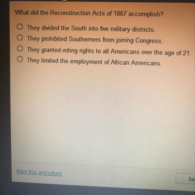 What did the Reconstruction Acts of 1867 accomplish ?-example-1