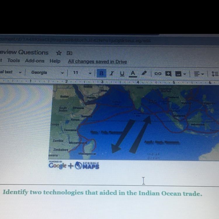 Which two technologies aided in the Indian Ocean-example-1