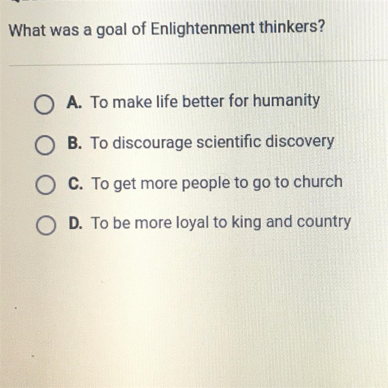 What was a goal of Enlightenment thinkers?-example-1