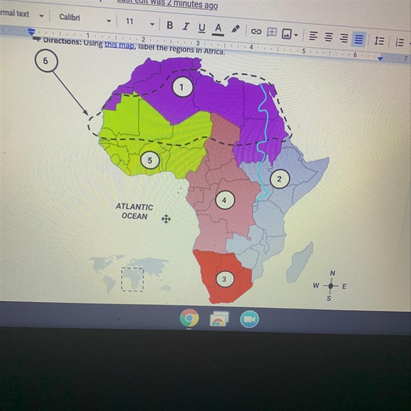 Label the regions in Africa NEED HELP-example-1