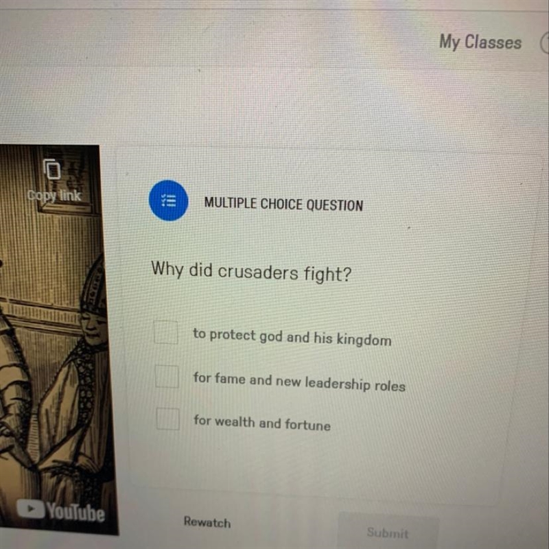 Why did crusaders fight? please help, my last question and it has a pic that shows-example-1