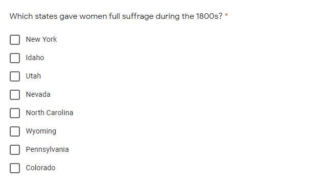 Which states gave women full suffrage during the 1800s?-example-1