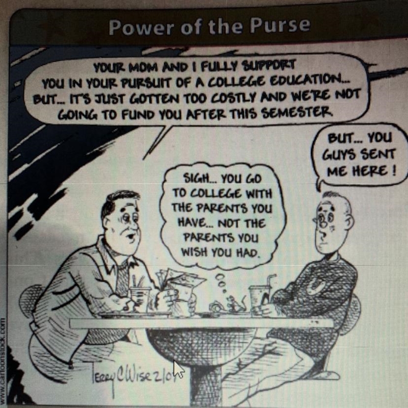 POWER OF THE PURSE: This early 2007 cartoon used a domestic family situation to comment-example-1