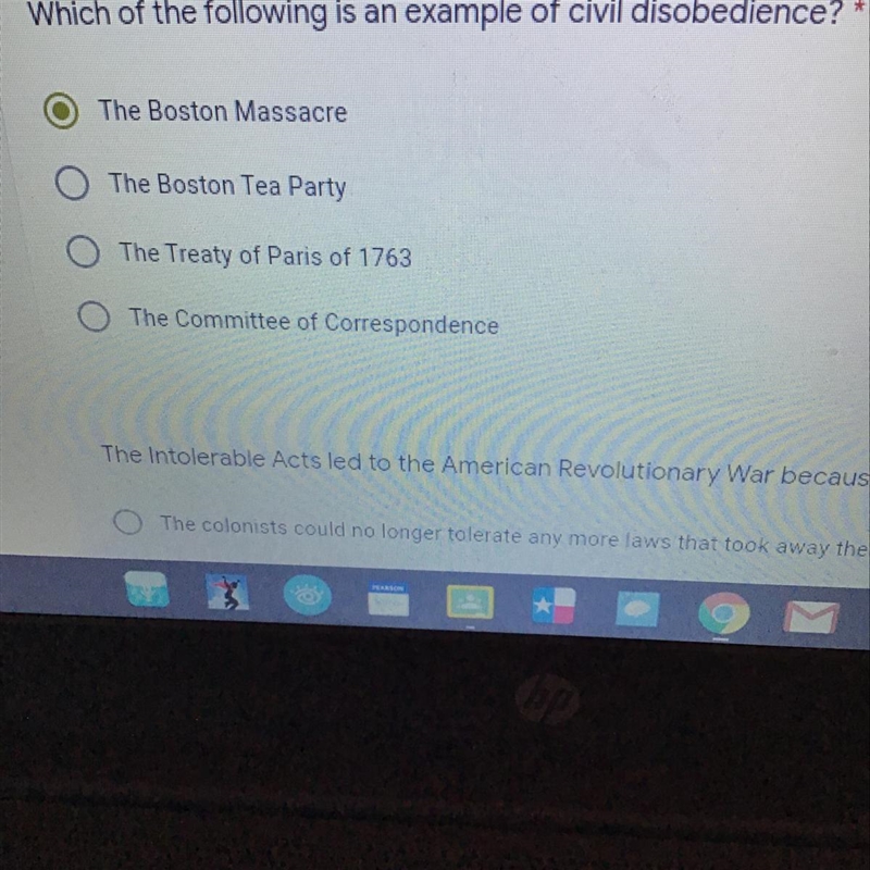 Which of the following is an example of civil disobedience-example-1