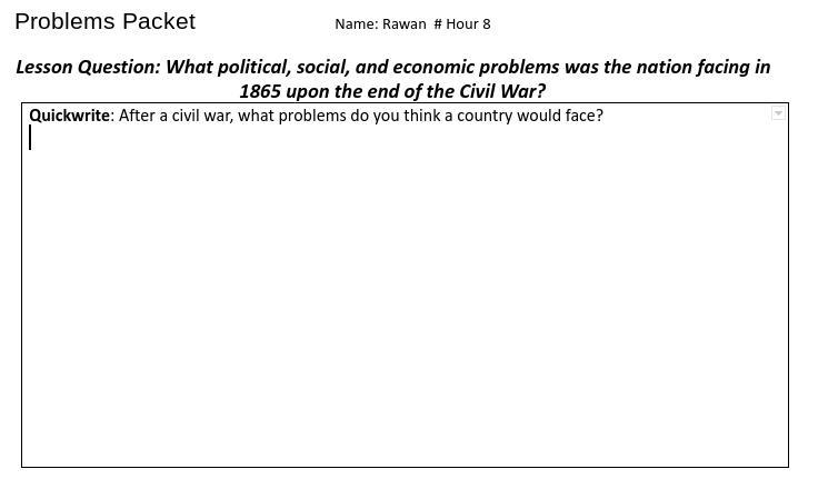 After a civil war, what problems do you think a country would face?-example-1