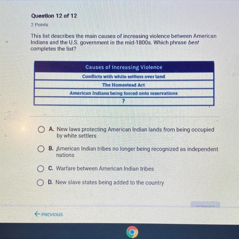 This list describes the main causes of increasing violence between American Indians-example-1