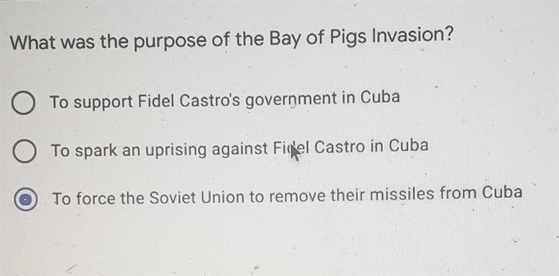 What was the purpose of the bay of pigs?​-example-1