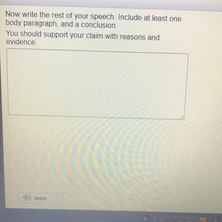 Now write the rest of your speech. Include at least one body paragraph and include-example-1