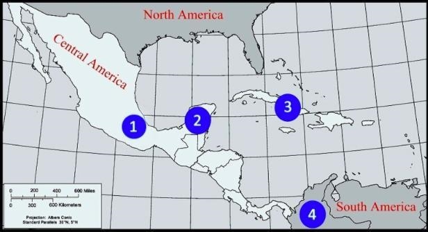 PLEASE HELP THIS IS ON MY EXAM Which numbered area on the map shows the approximate-example-1