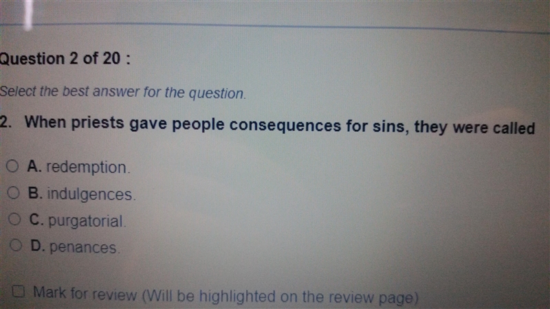 Need asap When priests gave people consequences for sins, they were called?-example-1