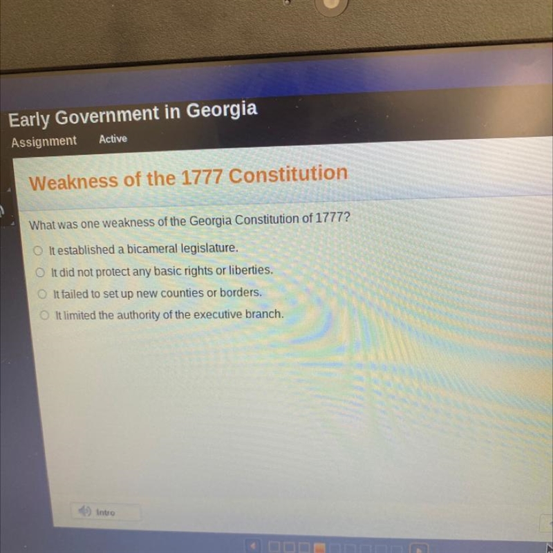 What was one weakness of the georgia constitution of 1777?-example-1