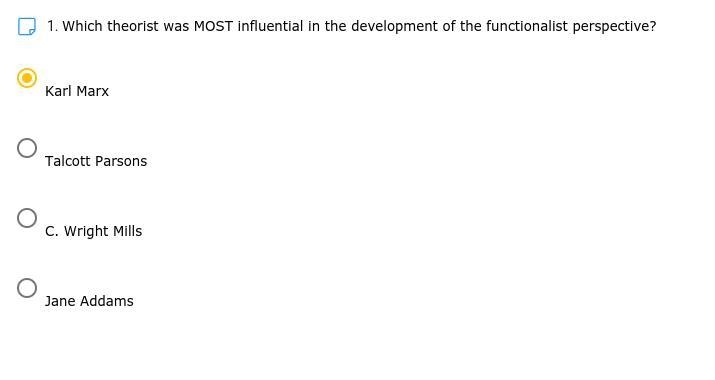 Sociology. Which theorist was MOST influential in the development of the functionalist-example-1